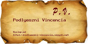 Podlyeszni Vincencia névjegykártya